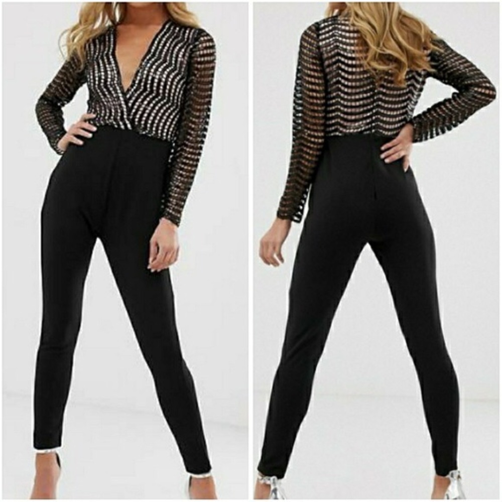 Classy Sequin Long Sleeve Romper